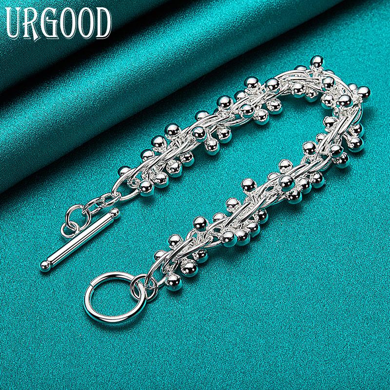 925 Sterling Silber Traubenperlen Armband Modeschmuck