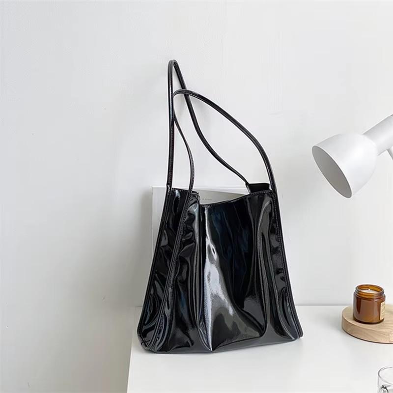 Fashion Patent Leather Women Shoulder Bags Vintage Female Casual Tote Handbags Large Capacity Ladies Shopping Bag Quality