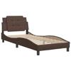 VidaXL Bed Frames with Headboard, Upholstered Bed, Single Bed, Adult Bedroom Interior Bed, Brown 90x200 Cm 3208158