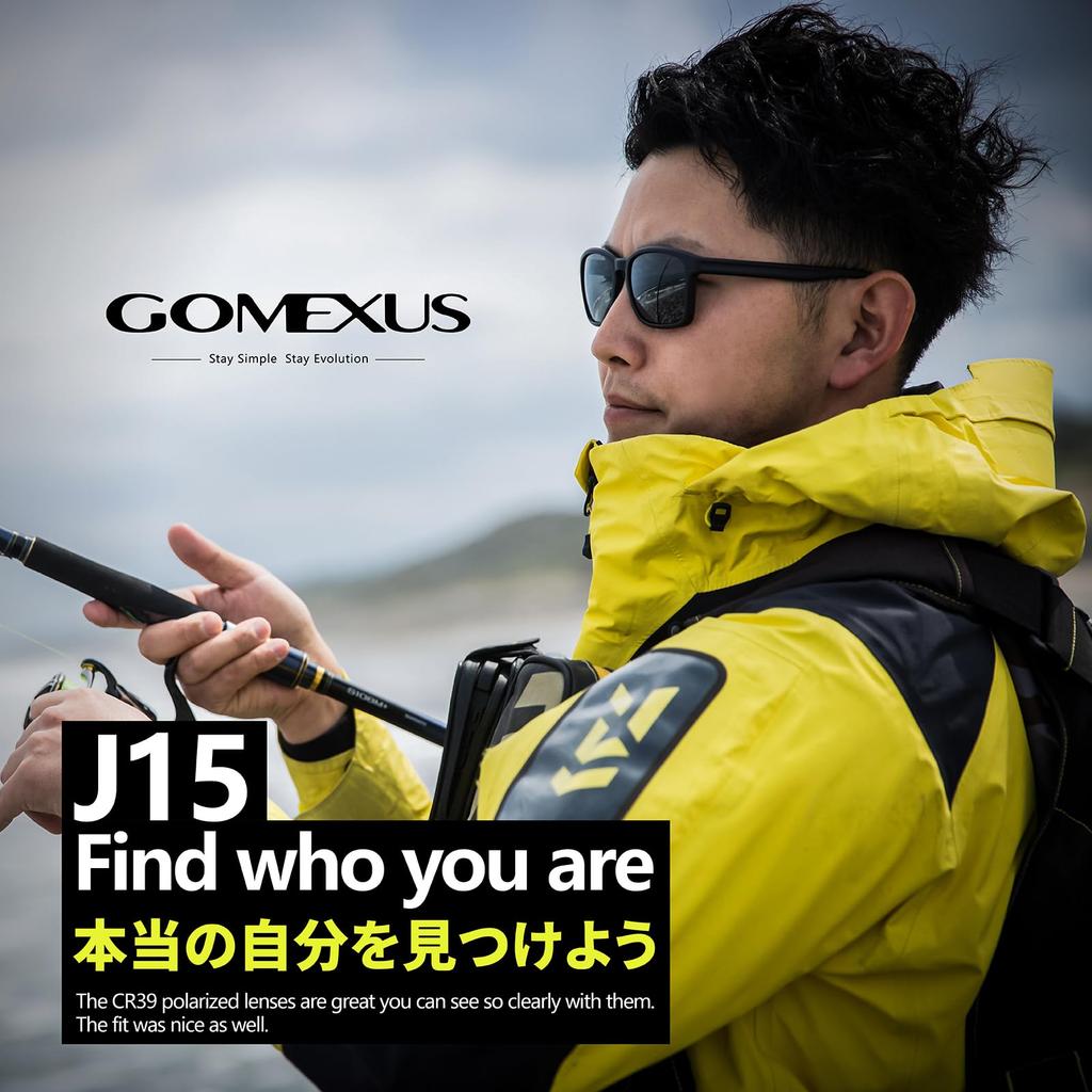 GOMEXUS J15 Polarized Sunglasses, Designed for Fishing, Sports, and Golf, Driving, Hiking, and Sailing, with CR-39 High-Precision Optical Lenses,
