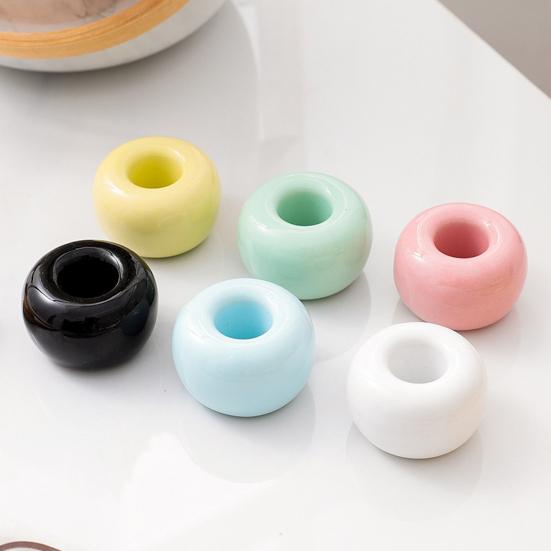 Yousheng 2PCS Toothbrush Holder Ceramic with Hollow Design Stand Multi-Purpose Makeup Brush Holder for Bathroom