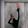 Halloween Red Blood Hand Wall Stickers - Self-Adhesive Decor for Bedroom & Living Room