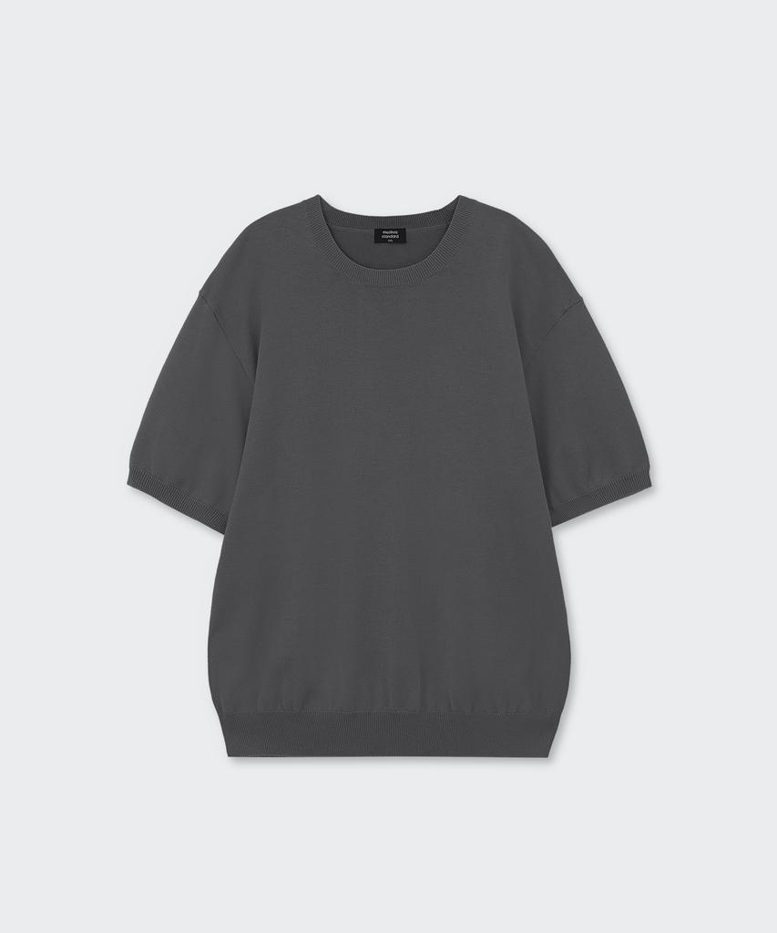Musinsa Standard Washable Supima Cotton Crew Neck Short Sleeve Knit [Gray]