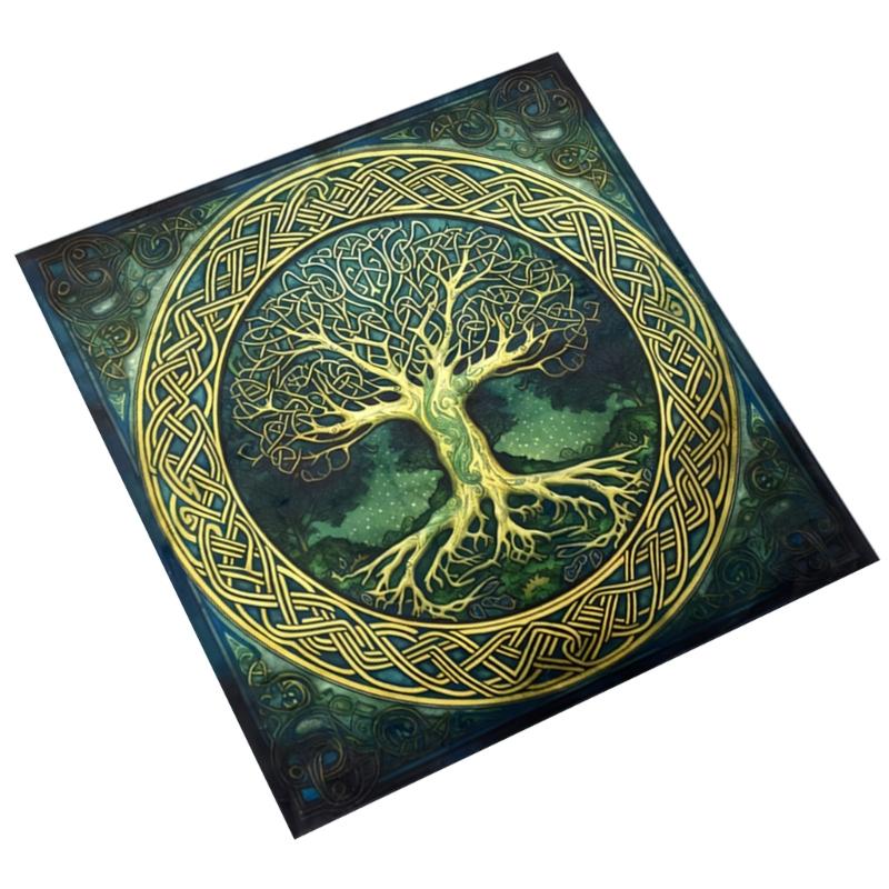 Square Divinations Tapestry Tree Pattern Astrology Tablecloth Tarot Tablecloth Table Cloth Witchcrafts Supplies