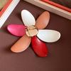 Glass Acrylic Big Flower Badge Pin Exaggerated Vintage Colors Clothes Pin  Girls