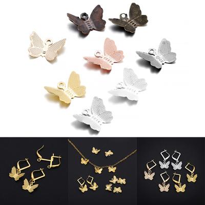 100pcs/lot Butterfly Filigree Wraps Connectors Charm DIY Jewelry Accessories Findings Supplies For Jewelry Making