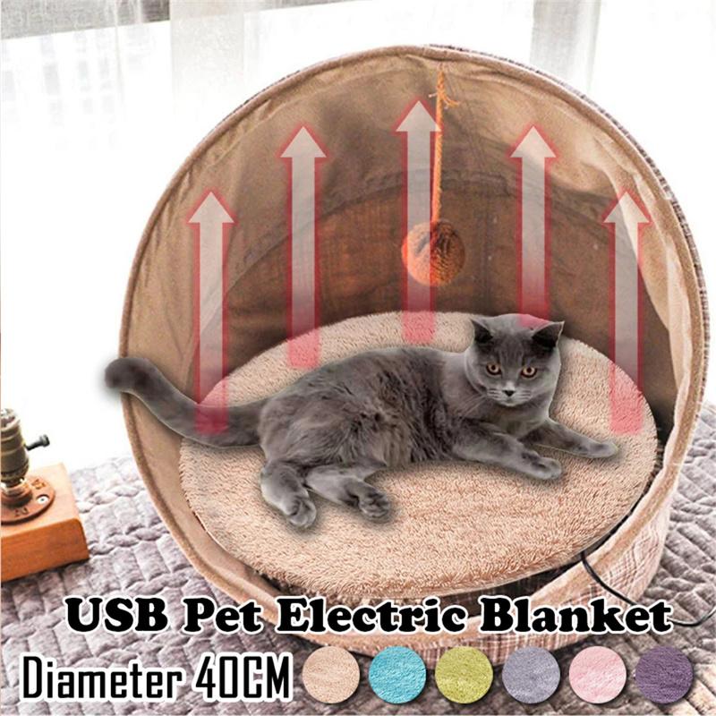 Electric Pet Heat Pad Heater Mat Blanket Dog Cat USB Warmer Bed Winter Plush