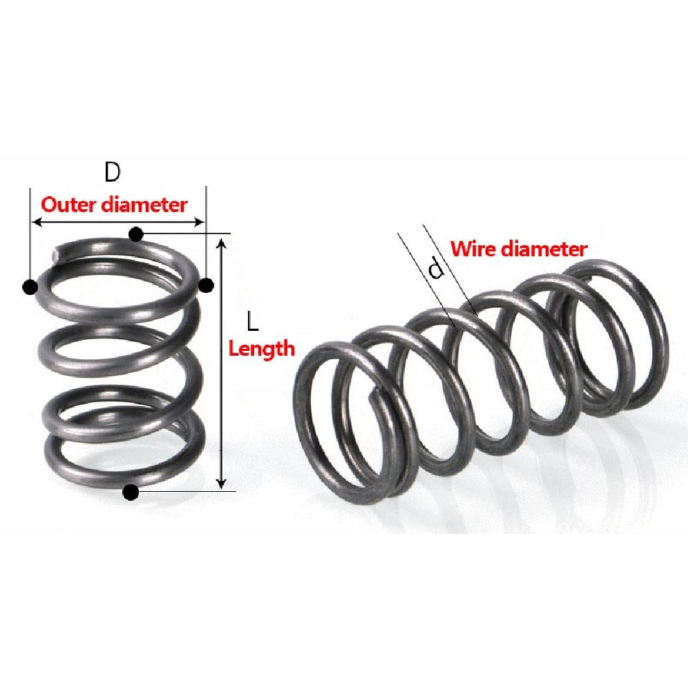 65MN Strong Compression Spring Steel Mechanical Cylindrical Spiral Coil Rotor Return Force Diameter 0.5mm 1.0mm Length 100-500mm
