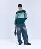 IRONYPORNO WHITELINE 86-Iroj366 Solid Striped Long Sleeve Knit Green