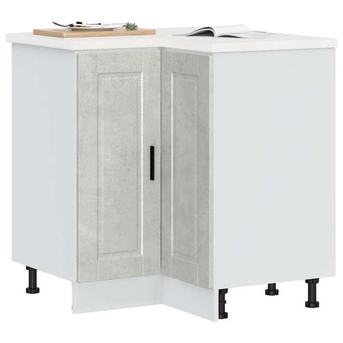 VidaXL Kitchen Corner Cabinet Porto Concrete Grey Engineered Wood 853991