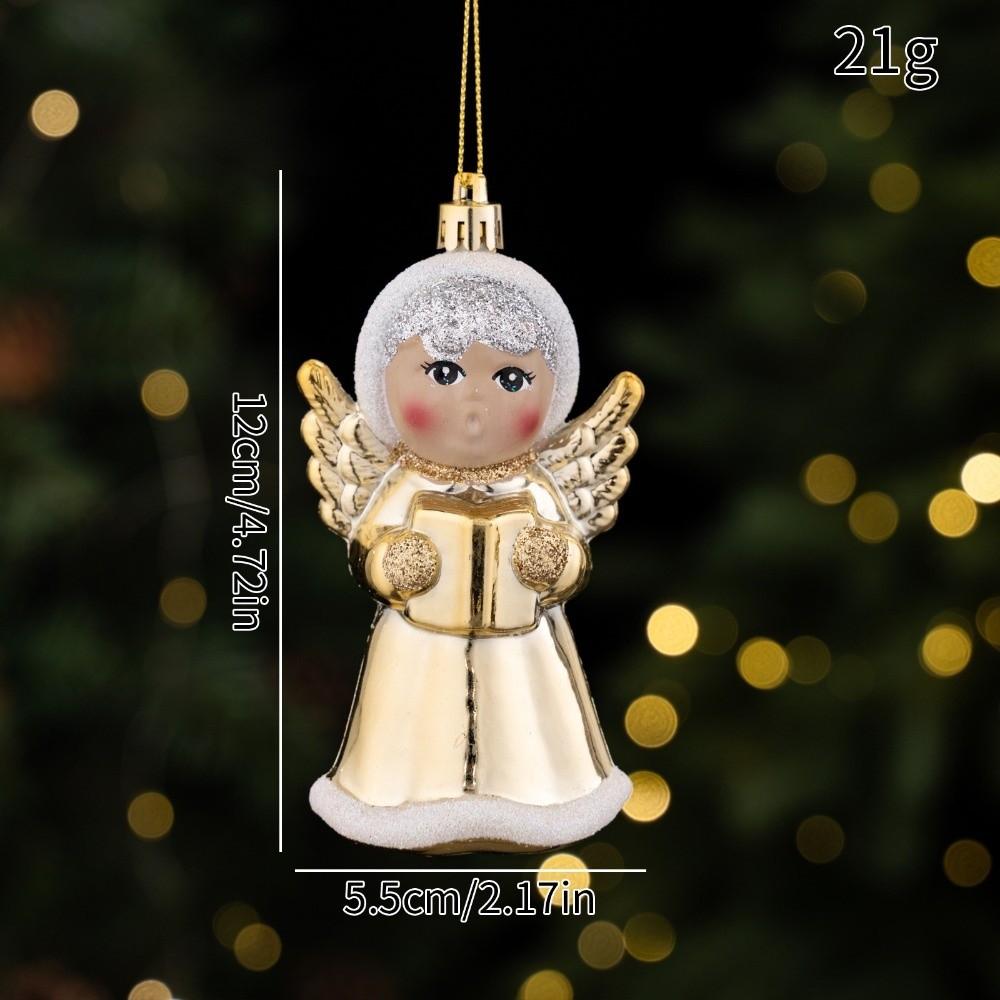 Glitter Detail Angel Doll Pendant Plastic Angel Hanging Decor Christmas Tree Decor