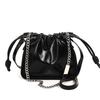 Solid color pump belt bucket bag women's winter new popular personality chain fashionable simple shoulder messenger bag