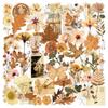 50PCS Transparent PET Flower Lea F& FLower Gift Sticker Pack Stickers Phone Case Water Cup Guitar Tablet Luggage Stickers