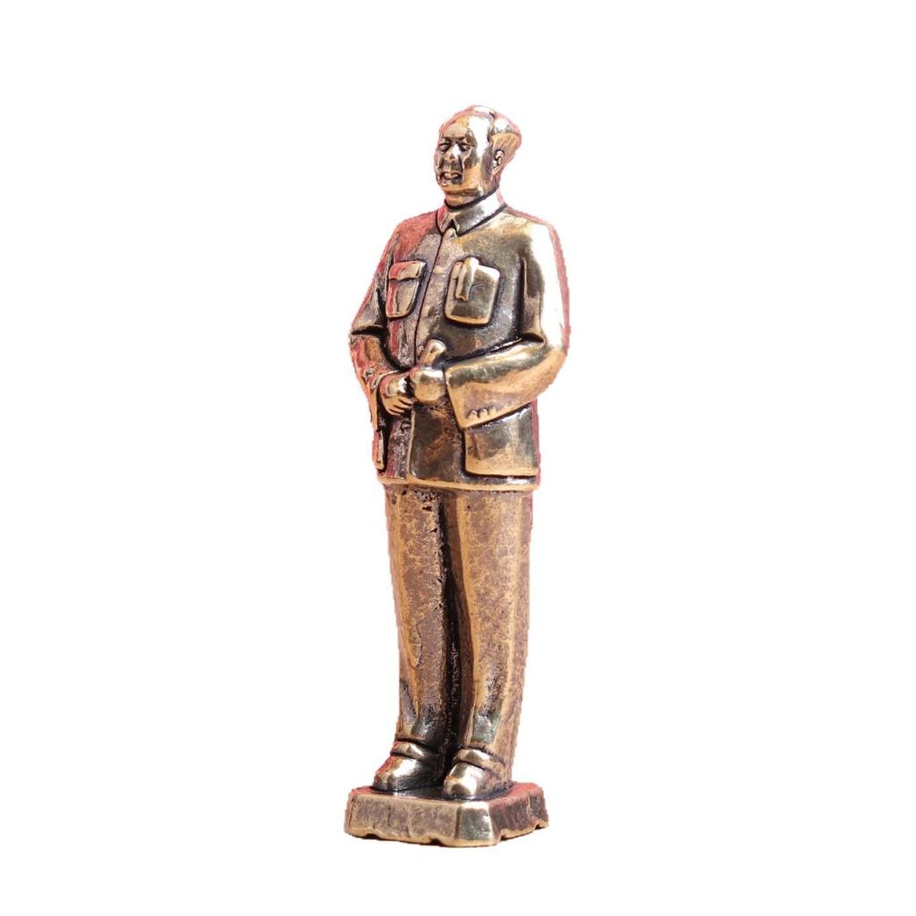 Pure Copper Mao Zedong Full Body Statue - Memorial Bronze Sculpture for Living Room Decoration