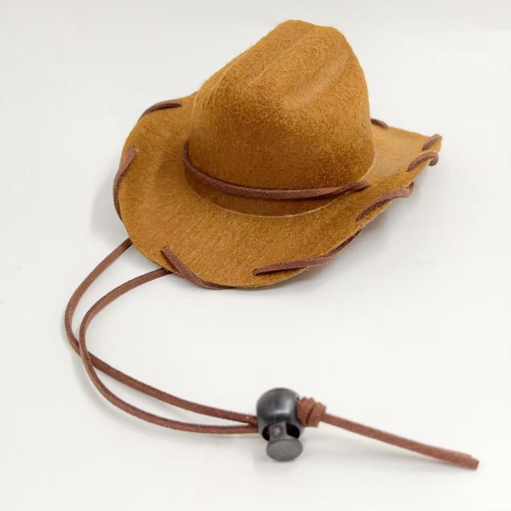 Pet handmade punched rope cowboy hat puppy cat western cowboy hat pet 13cm shaped small hat