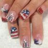 Independence Day Press On Nail French Tips Fake Nail 4th of July Patriotic False Nail Full Cover Design Acrylic Nail