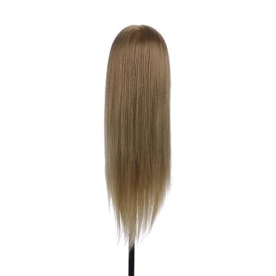 Übungskopf, 50 % Echthaar, Puppenkopf, Friseur-Kunstkopf, Salonkopf + Haarklemme