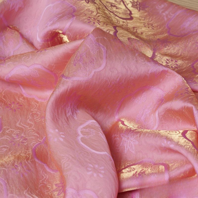 Dual-Color Embroidery Jacquard Silk Fabric for DIY Sewing Horse Glossy Shirt Cheongsam Hanfu Vest Pants Smooth Opaque Cloth