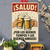 [Metal Wall Art Sign] 2D, 1pc Metal Wall Art Sign, Wall Decoration Poster, Spanish Cheers Theme Iron Mural, Suitable for Home Wi