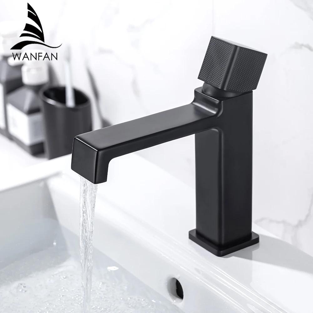 Single Handle Mixer Matte Black Finishing Bathroom Basin Water Faucets Hot and Cold Water Taps Brass Deck Mounted