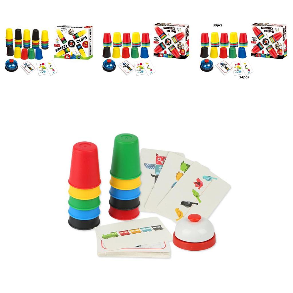 Kids Indoor Stacking Cup Challenge Toy With Plastic Material For Visual And Cognitive Skills