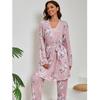 Spezielle Pyjamas für Damen, Baumwollpyjamas, Trägerpyjamas, Hosen, dreiteiliges Set, europäische und amerikanische Herbst-Loungewear