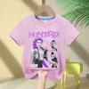 KPop Demon Hunters Rumi Zoey Mira 2025 Neck Cartoon Boys Tee Kids Girls T-shirt Print Fashion Casual Tops Casual Girl Clothes