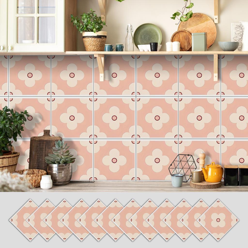 12 Self-adhesive Kitchen Waterproof and Oil-proof Wall Stickers, Bathroom Wall Decoration Renovation, Beautification Strong Wallpaper Stickers