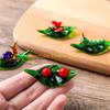 F26C Art Glass Insect Miniature Animals Collection Glass Green Leaf Ladybugs Ants Figurine Tabletop Ornament Home Office Decors