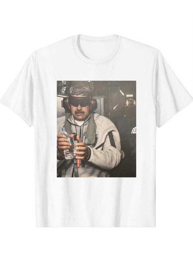 2026 New Nicolas Maduro Handcuffed on Warship Graphic Tshirt 2026 Summer Unisexs Clothing Tshirt Cotton Unisexs Summer Tshirt