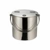 Stainless Steel Container with Lid Easy to Clean Portable Ice Container with Handle Metal Ice Container Even Rolled Border