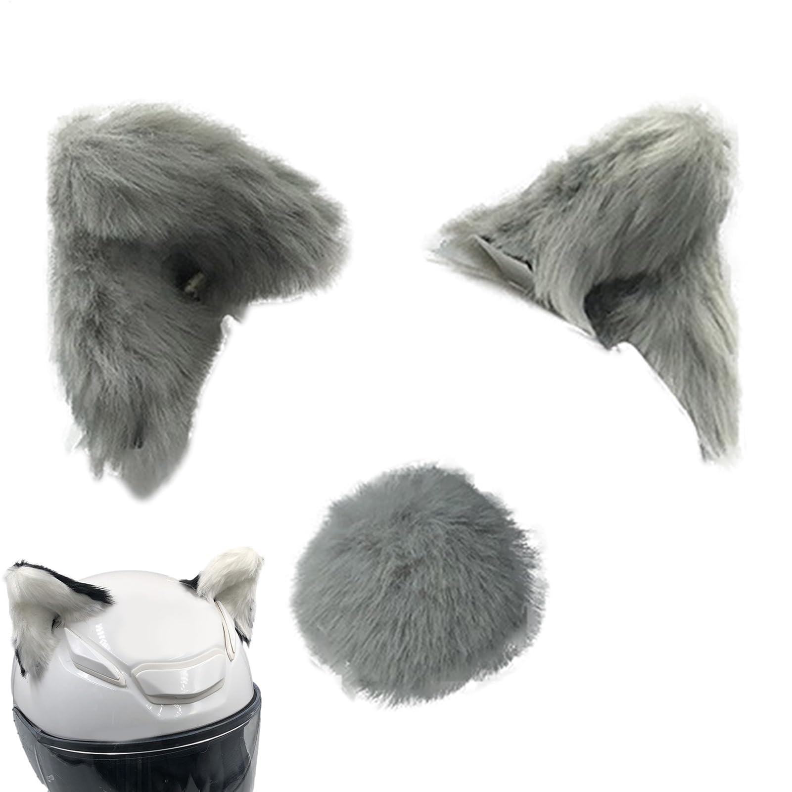 Cat Ears for Helmets, Cute, Easy to Install, Retrofitable, Cat Ears, Adhesive Plush Cat See description