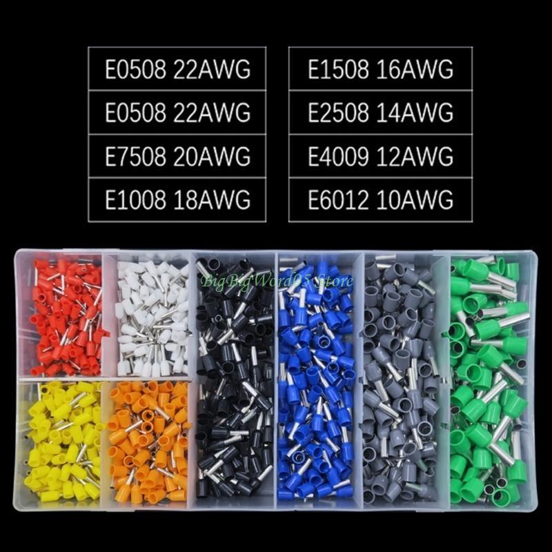 24TE Electrical Crimp Connectors Insulated Wire Ferrules with Case Wire End Ferrules