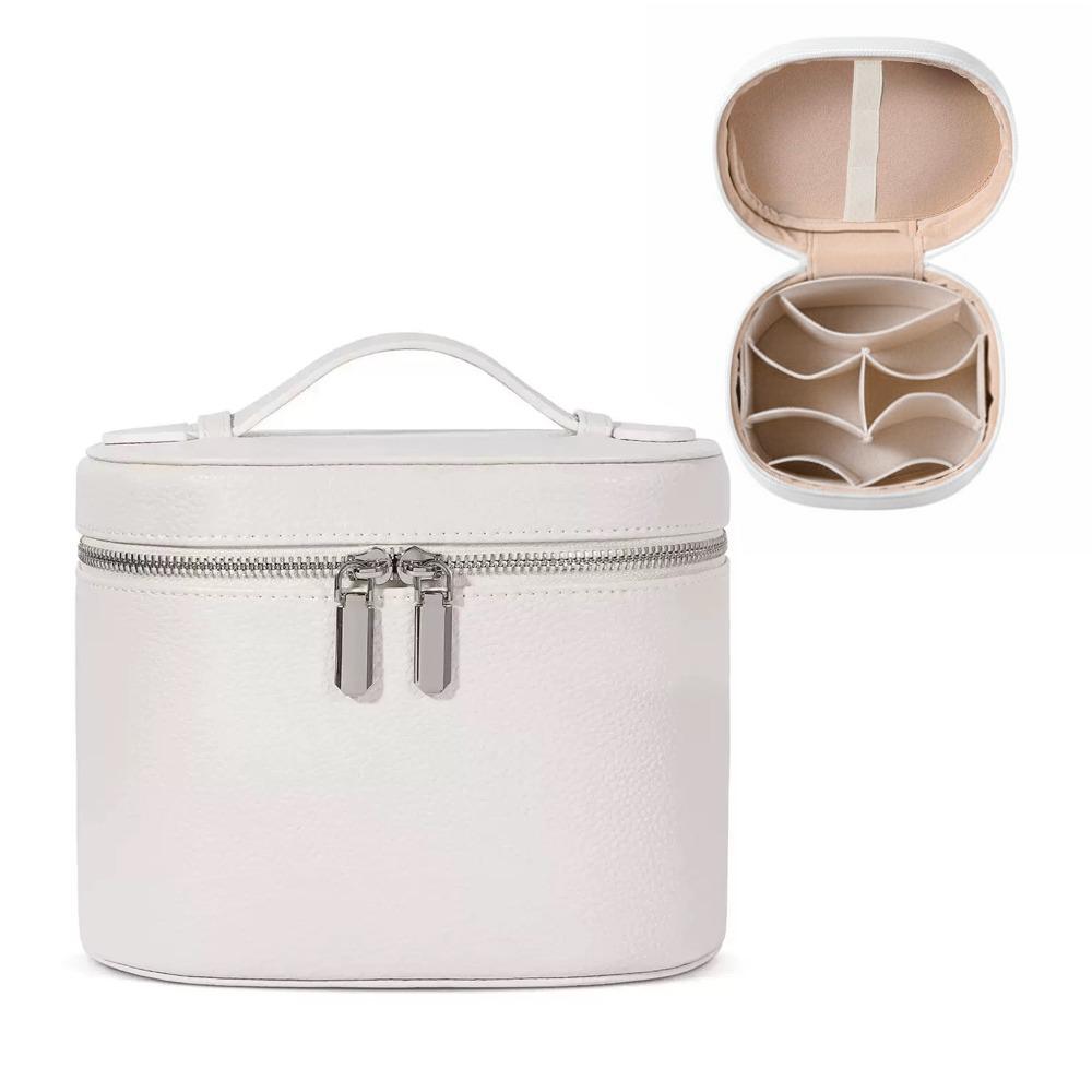 Large Capacity Cosmetic Box Internal Storage Box PU Leather Makeup Bag Zipper Closure Waterproof Travel Organizer Bag Daily Use