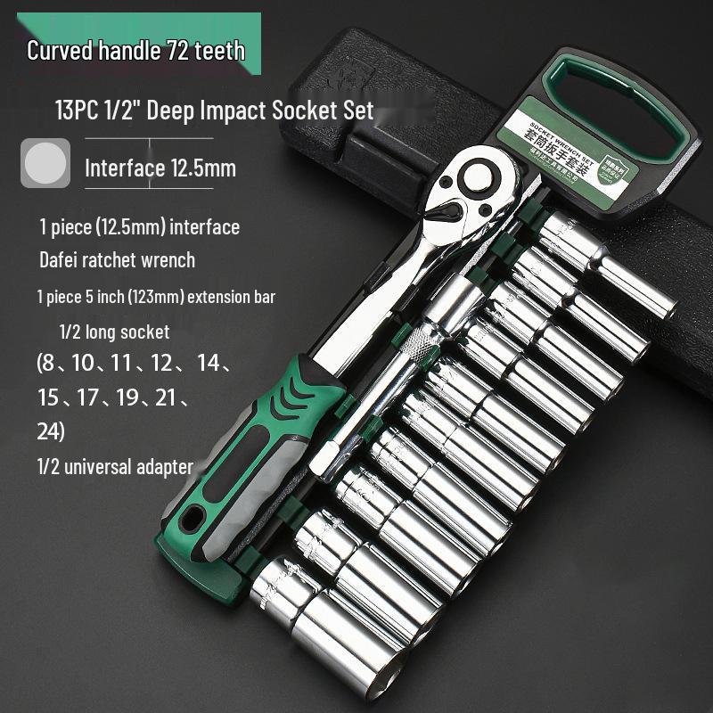 Portable Industrial-Grade Chrome-Molybdenum Steel Ratchet Wrench Set - Large, Medium & Small, 72-Tooth