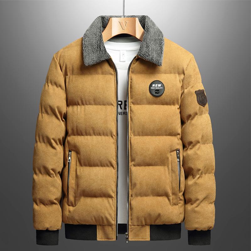2023 Men s Winter Lambswool Down Jacket - Short, Thick, Korean Style, Warm Coat XL