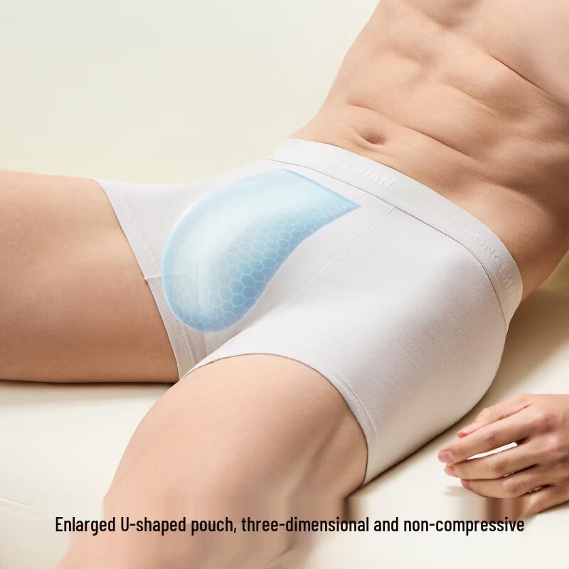 Songshan Cotton Men's Antibacterial Breathable Mesh Boxer Briefs