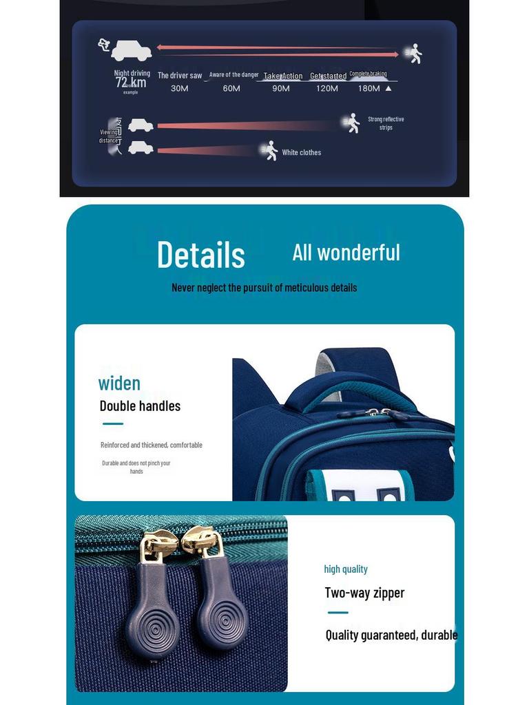 Anti-Fall Lightweight Backpack for Kids - Large Capacity, Grade 1-6