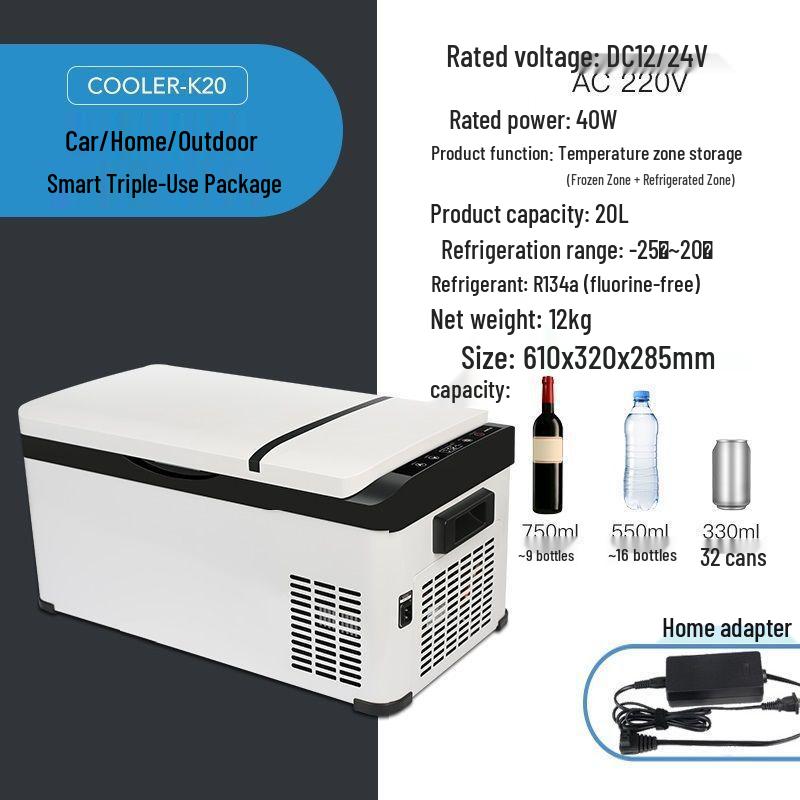 Zhihang Dual-Use Car & Home Refrigerator-Freezer, 12V for Cars, 24V for Trucks