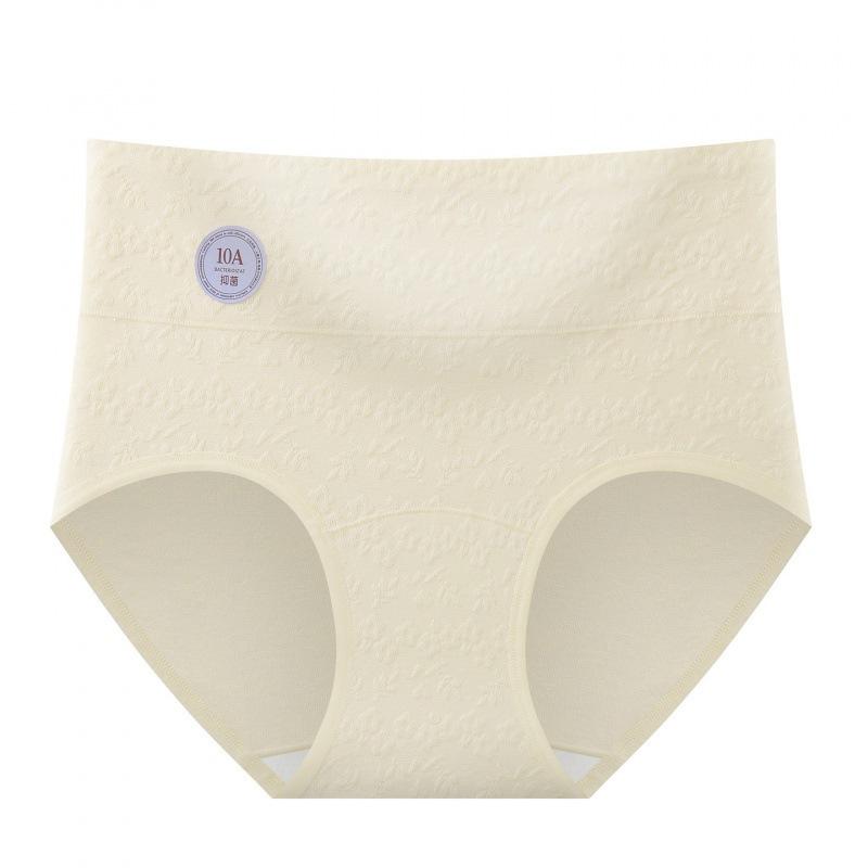 Lady Plus Size Spring Summer Jacquard Cotton Pure Cotton 10a Antibacterial Long Crotch High Waist Tuck Briefs