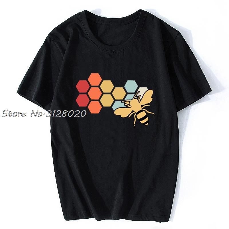 

Vintage Beekeeper Beekeeping Honey Funny Bee Black TShirt Men Cotton TShirt Tees Tops Streetwear Harajuku 3XL