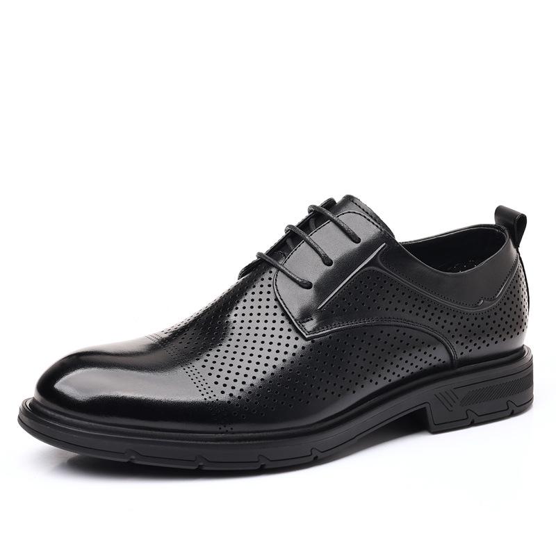 Men's Spring Business Brogue Leather Shoes - Genuine Leather Hollow Sandals