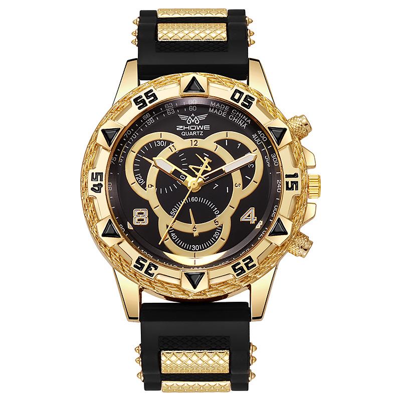 2024 European & American Fashion Men's Quartz Watch with Large Dial & Silicone Strap - Popular In the Middle East.