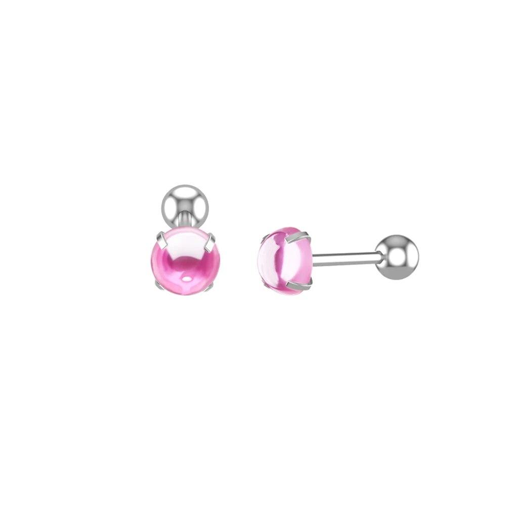 1 pz Zircone Cubico Cristallo Colorato Labret Monroe Anello per Labbro Borchie Acciaio Pietra 16g Borchia per Naso Cartilagine Elica Trago Piercing Orecchino