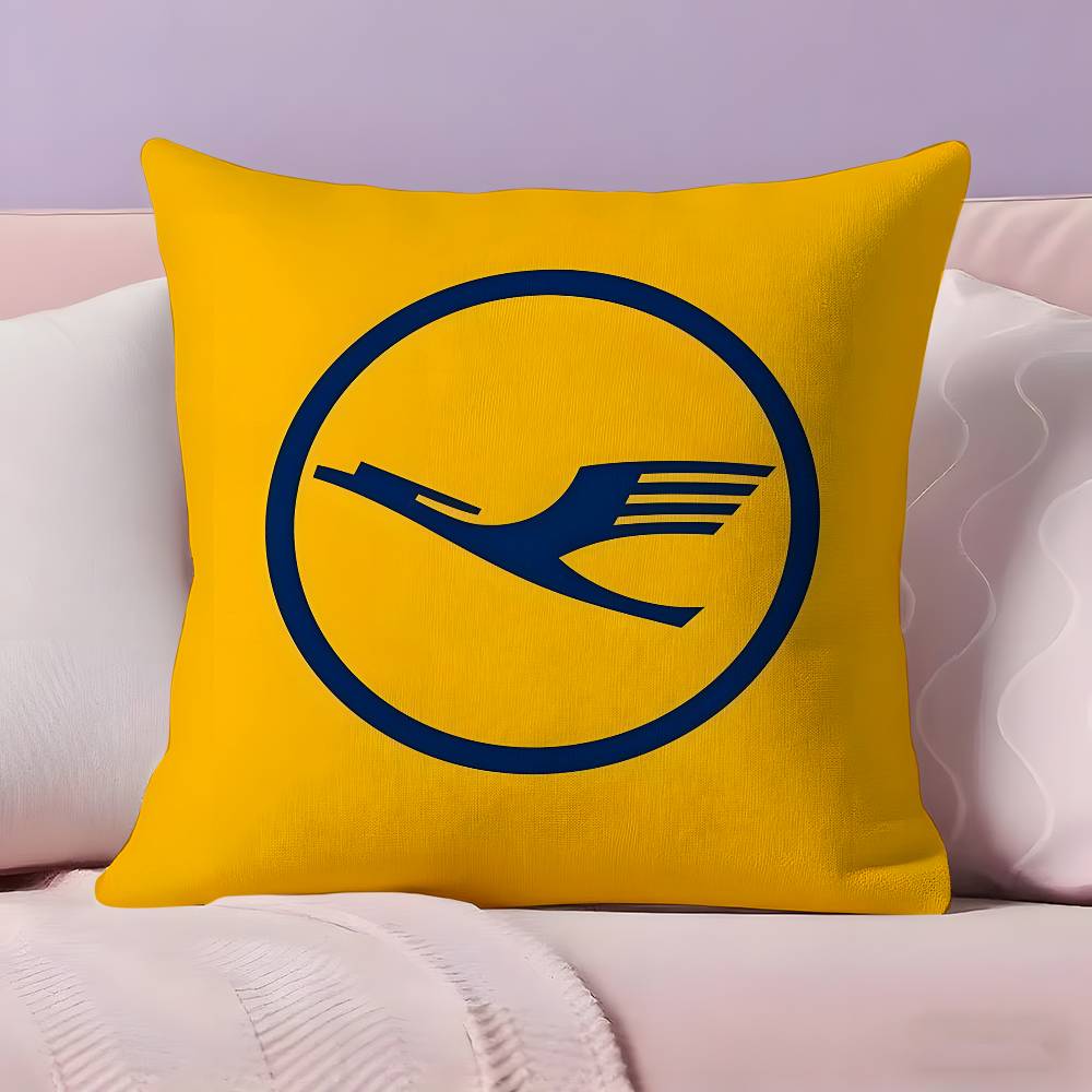 L-Lufthansa German Airlines Pillow Case Pillowcase Ultra Soft Skin Friendly Fabric Cloud Like Comfort & Concealed Zipper