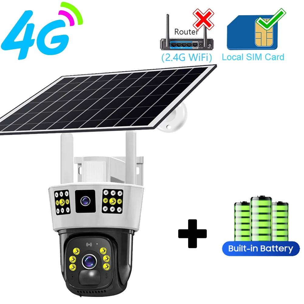 6K 12MP HD Solar Camera 4G SIM Card Wifi Outdoor IP Wireless Security CCTV Surveillance PTZ Night Vision PIR Human Detection Cam