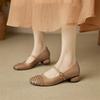 Fashion New Spring/autumn Genuine Leather Women Shoes Round Toe Shoes for Women Fashion Retro Mary Jane Shoes Low Heels Women Pumps