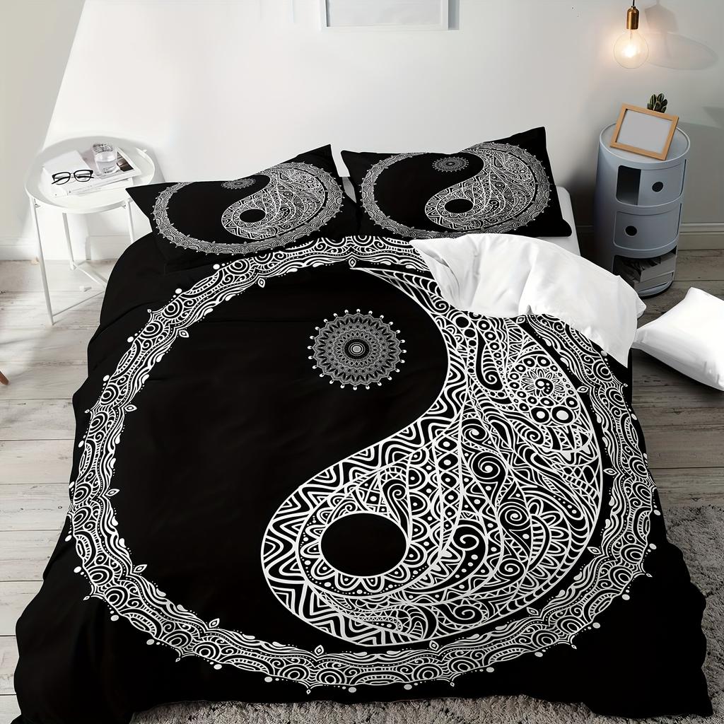 2/3Pcs Digital Printed 3D Bedding Quilt Cover Set For Bedroom, Machine Washable, Suitable For All Seasons, Duvet Cover Set