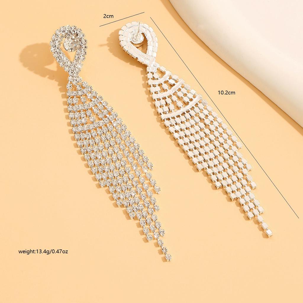 Temperament retro jewelry fashion bride Joker Earrings studded tassel earrings
