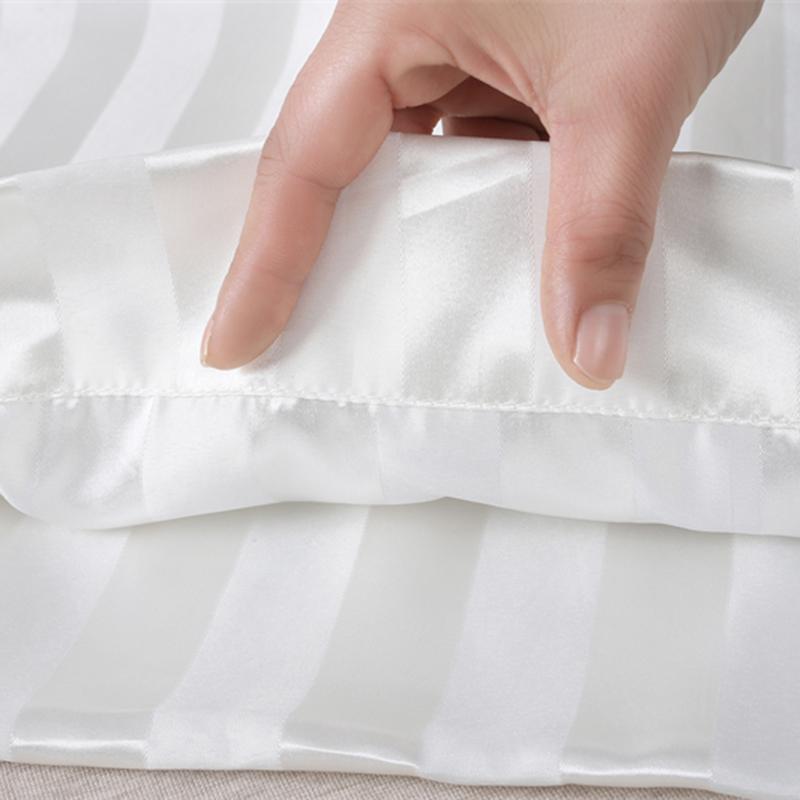 Imitation Silk Satin Stripes Pillowcase Queen High-quality Jacquard King Size Pillow Cover Home Pillow Cases Envelope Closure
